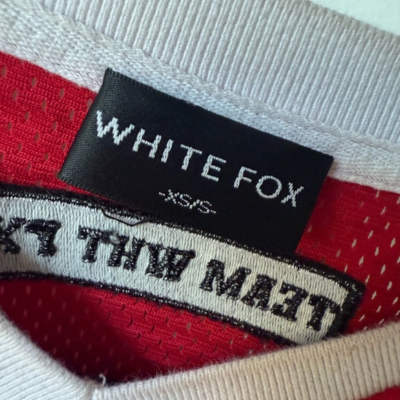 Red White Fox Jersey Top XS/S - Picture 8 of 8